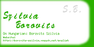 szilvia borovits business card